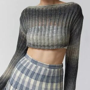 Urban Outfitters Gray Ombre Knit Sweater Crop Top